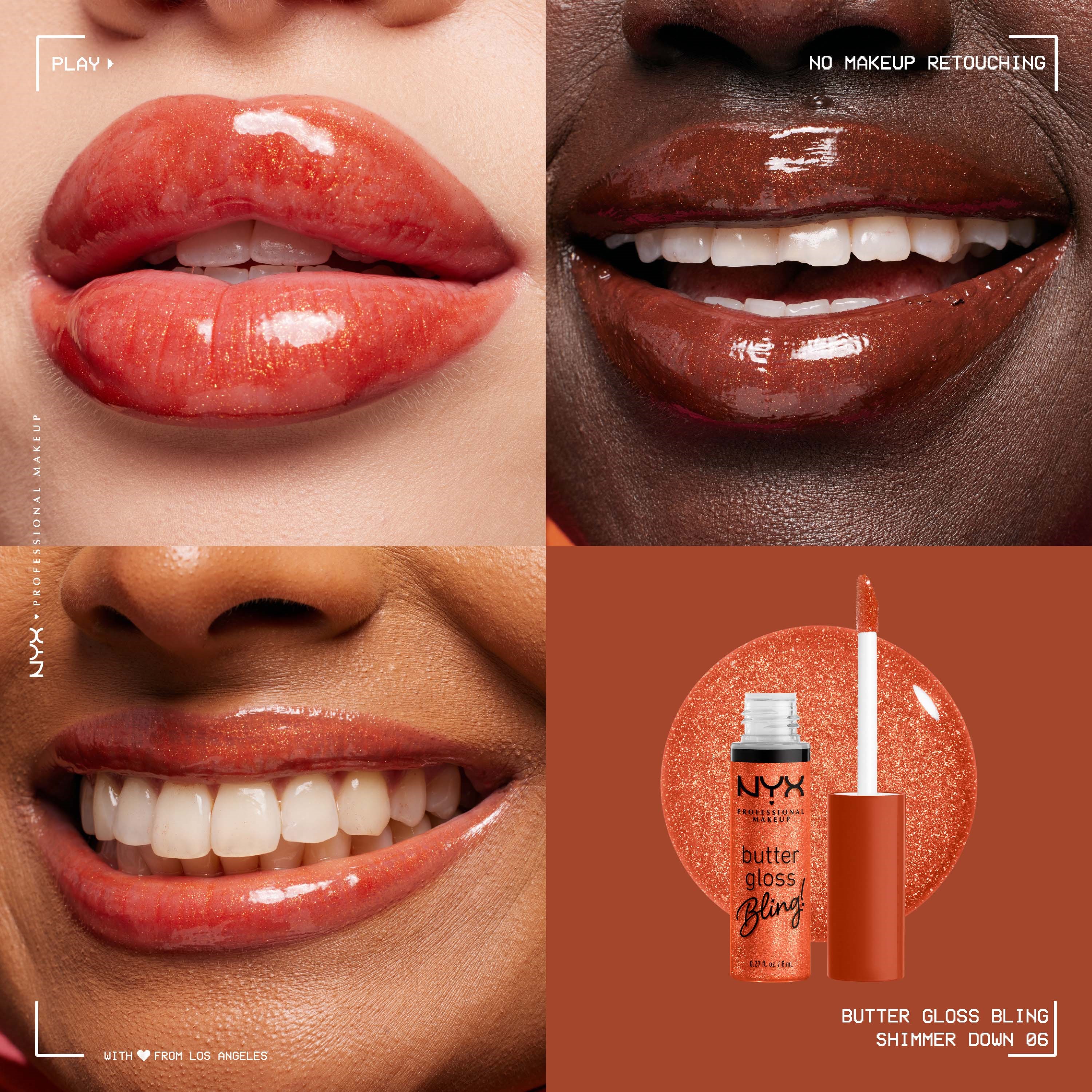 Alternativ bild 1 för NYX PROFESSIONAL MAKEUP Butter Gloss Bling 06 Shimmer Down