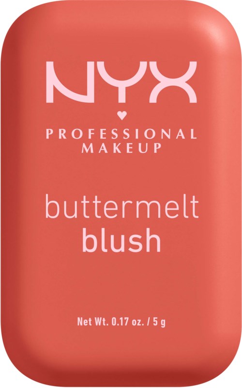 NYX buttermel blush i ett korallfärgat fodral.