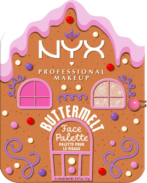 NYX PROFESSIONAL MAKEUP Buttermelt Face Palette Blush/Highlighter Light/Medium