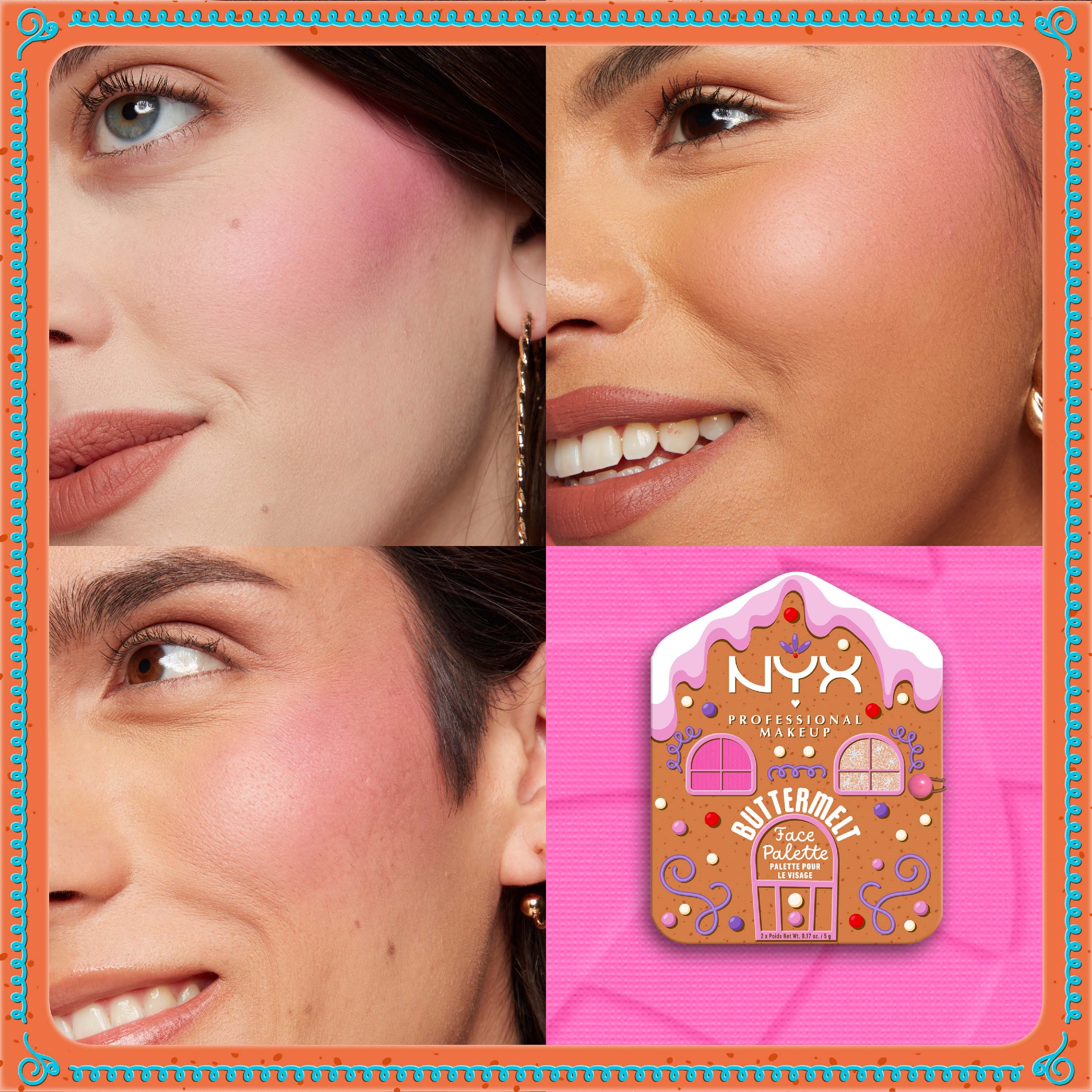 NYX PROFESSIONAL MAKEUP Buttermelt Face Palette Blush/Highlighter Ligh (obrázok 4)