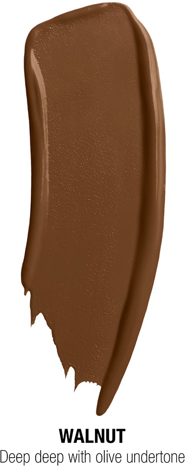 A chocolate bar made with walnut flavor and a smooth, shiny surface, shown in a vertical split. 