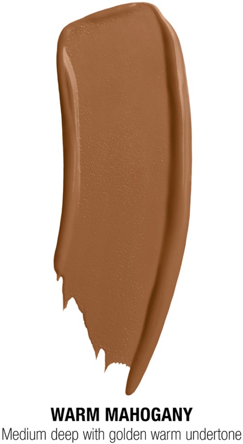 A smear of warm, medium deep golden brown makeup with a smooth texture and rounded edges.