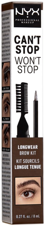NYX CSWS Longwear Brow INK – Black Brow Kit, Lang Anhaltende Augenbrauenfarbe