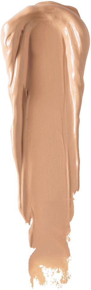 A smear of light beige makeup or foundation with a shiny, smooth texture on a vertical strip.