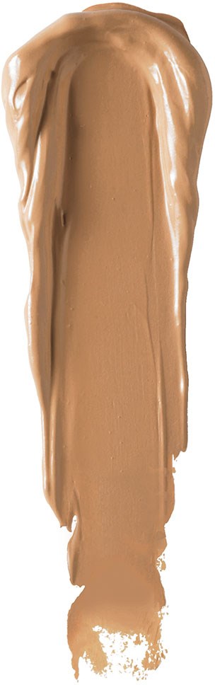 En stor sirkling av beige kremet substans, sannsynligvis peanøttsmør eller lignende, i en vertikal stripe.