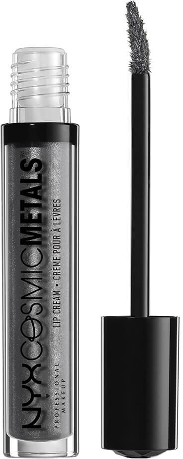 Huulikiilto putkilossa nimeltä 'Nyx Cosmic Metals' ja harjallinen levitin.