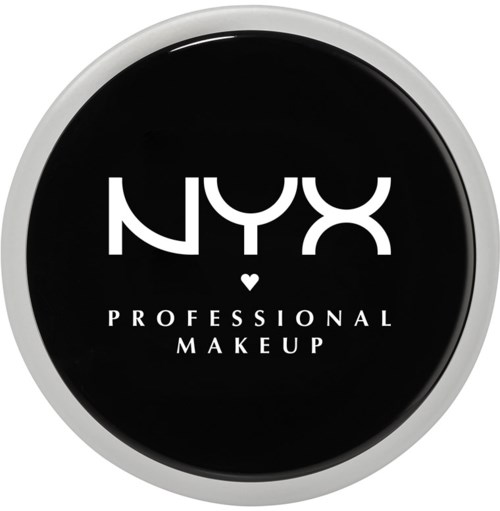 NYX Professional Makeup-logga på en svart rund behållare.