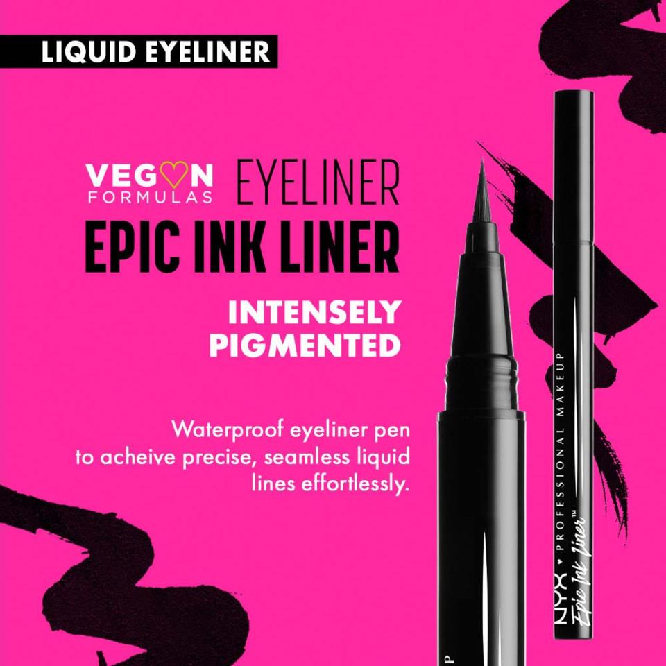 NYX Professional Makeup Epic Ink Liner, Waterproof Liquid Eyeliner Black 1 ml