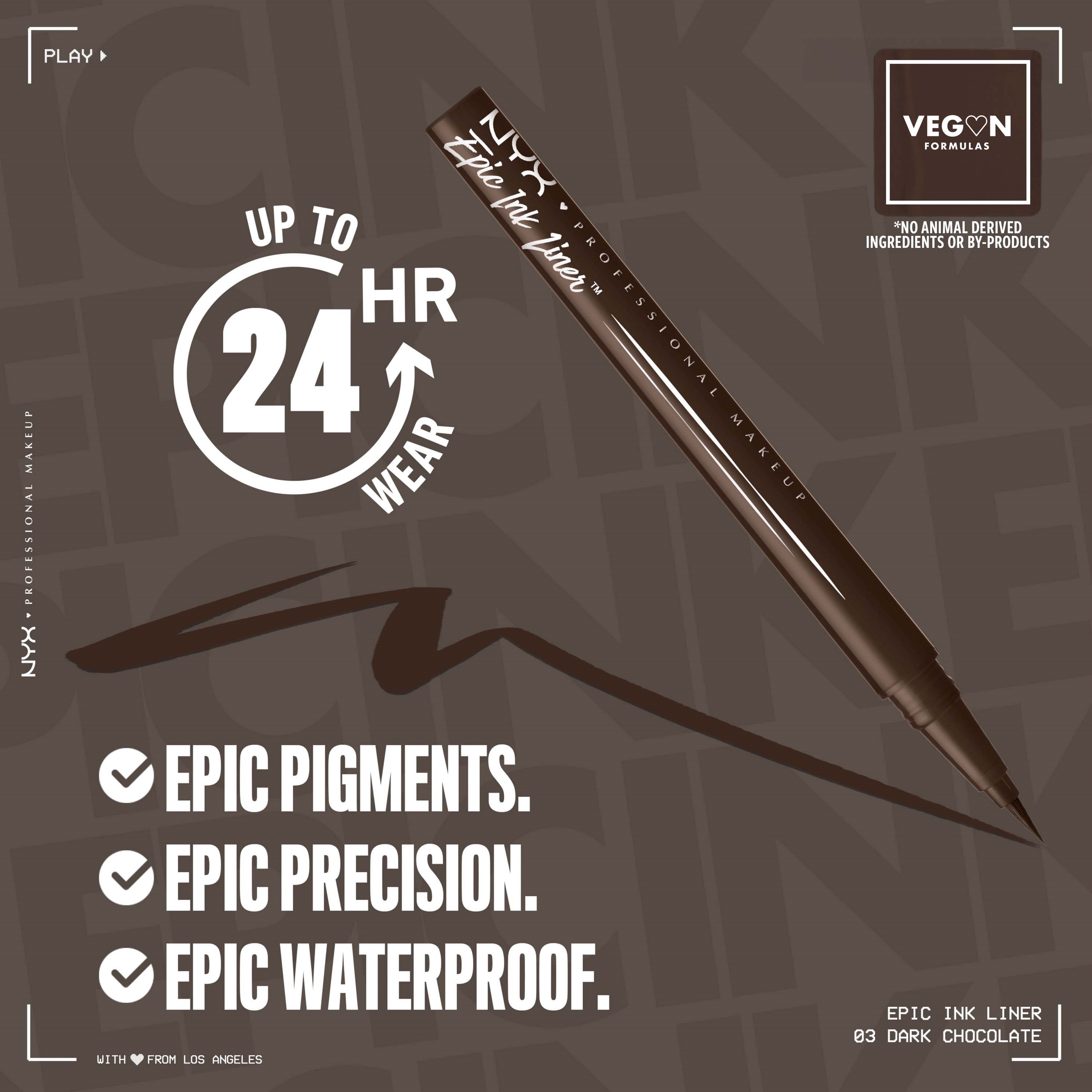 NYX PROFESSIONAL MAKEUP Epic Ink Waterproof Liquid Eyeliner 03 Dark Ch (obrázok 7)