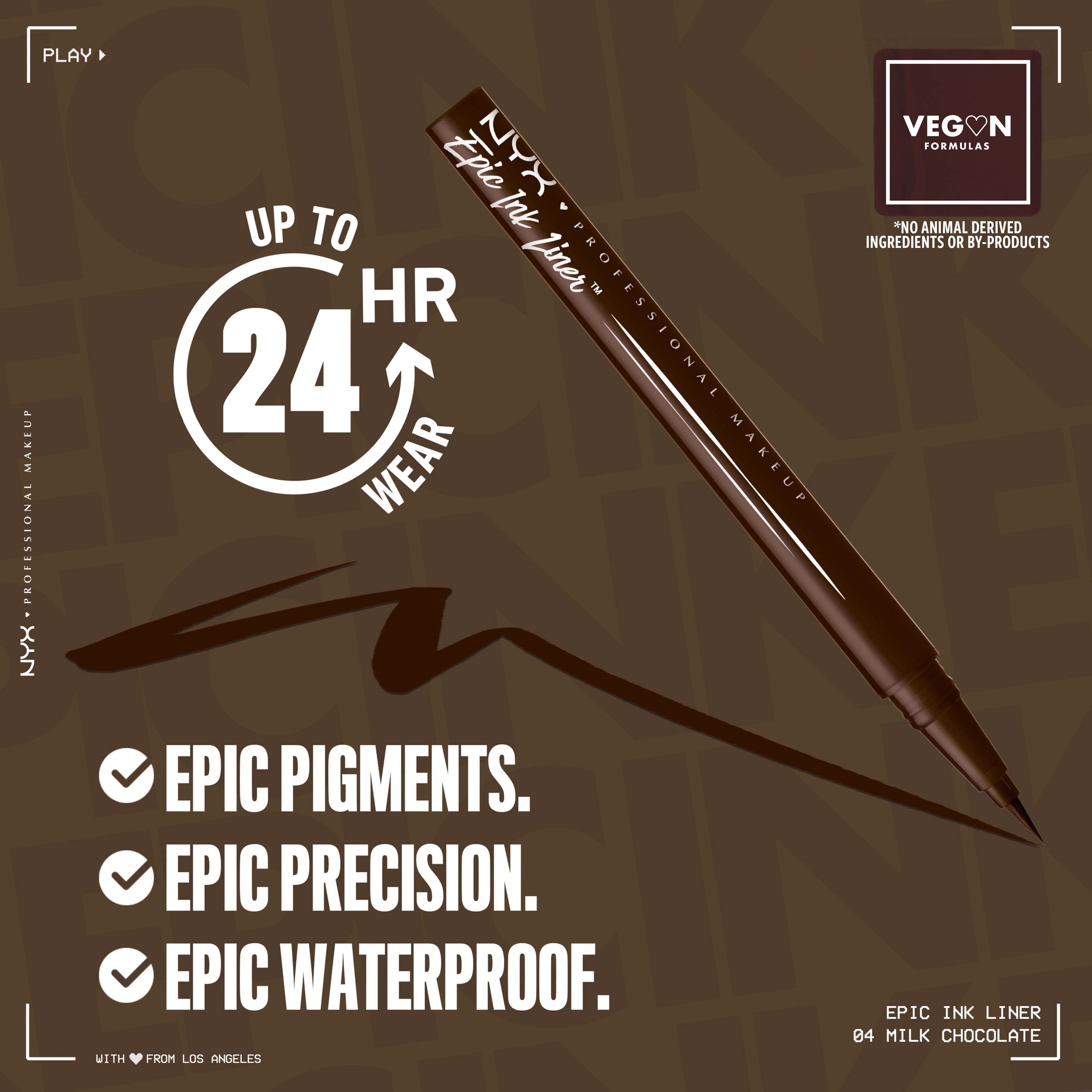 NYX PROFESSIONAL MAKEUP Epic Ink Waterproof Liquid Eyeliner 04 Milk Ch (obrázok 7)