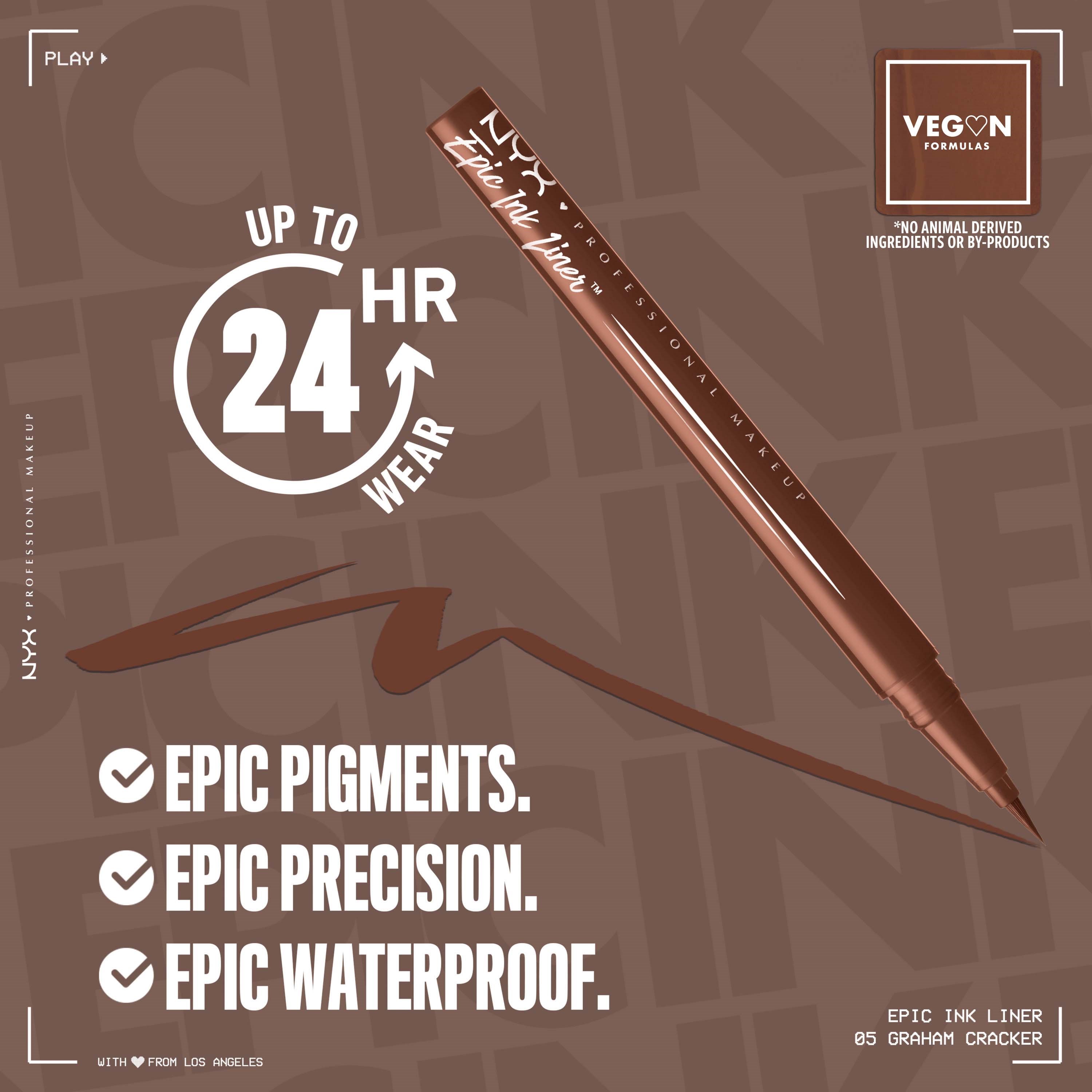 NYX PROFESSIONAL MAKEUP Epic Ink Waterproof Liquid Eyeliner 05 Graham (obrázok 7)