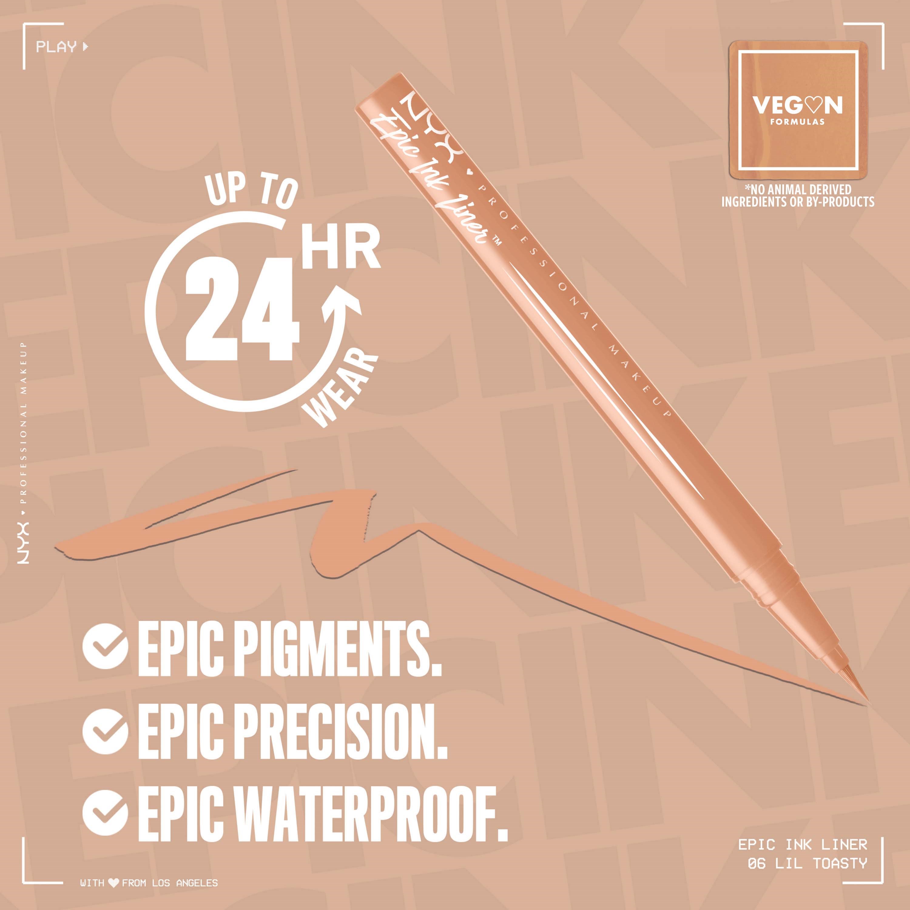 NYX PROFESSIONAL MAKEUP Epic Ink Waterproof Liquid Eyeliner 06 Lil Toa (obrázok 7)
