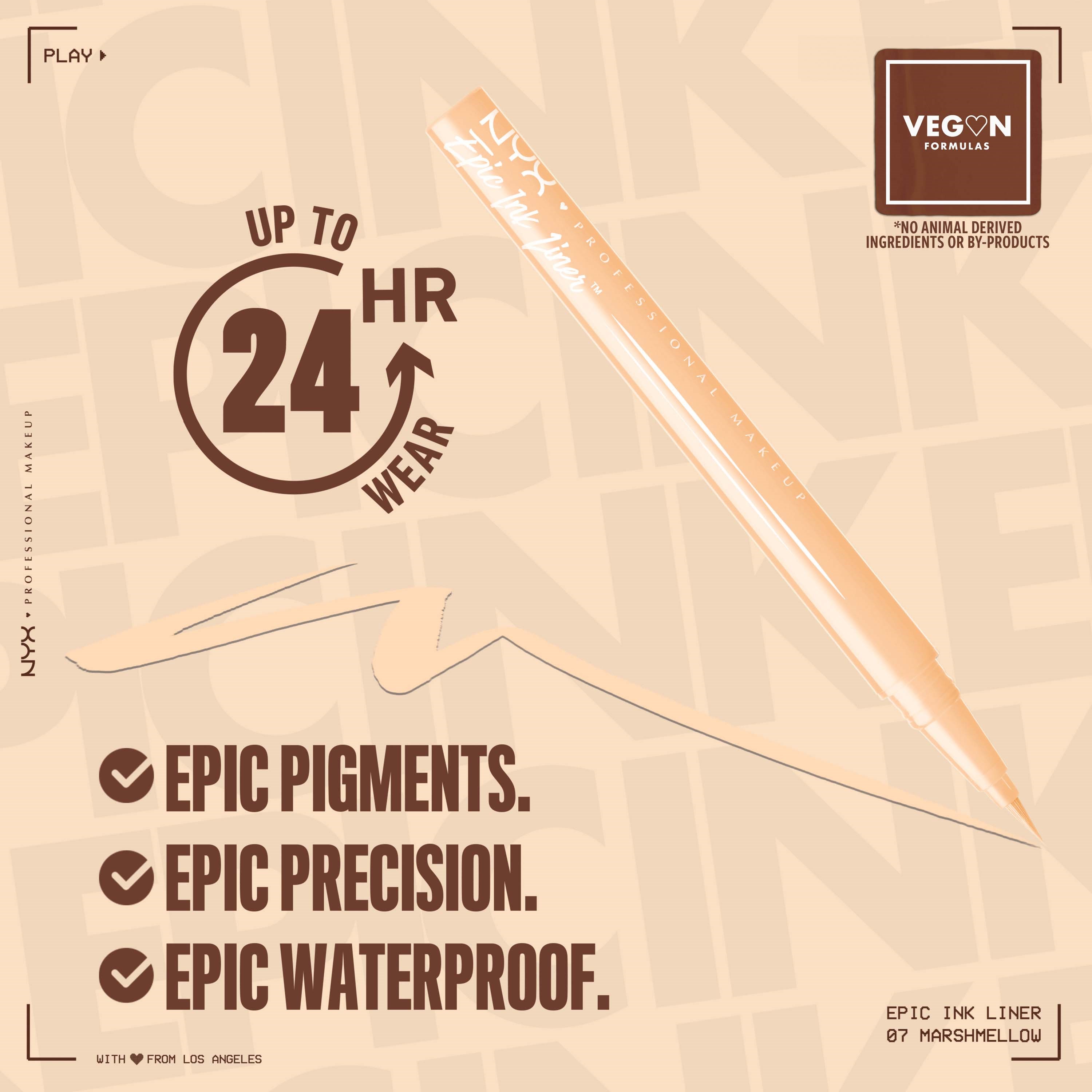 NYX PROFESSIONAL MAKEUP Epic Ink Waterproof Liquid Eyeliner 07 Marshal (obrázok 7)