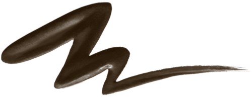 En svart logotyp med en snirklig, penselliknande teckning. Den är på en vit bakgrund.