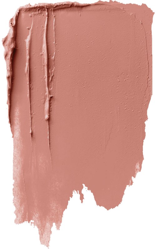 En penseldrag av rosa smink eller färg med synliga stråk och texturerade kanter.