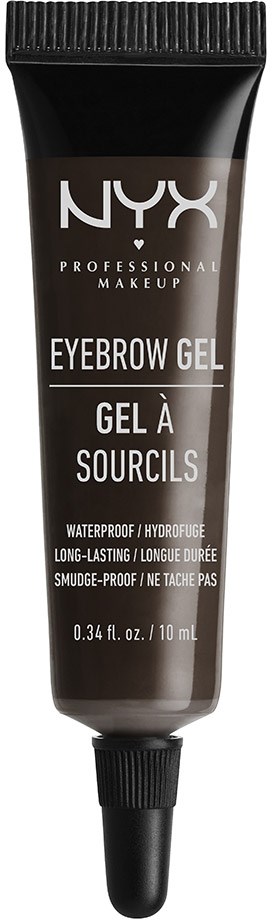 NYX Augenbrauengel-Tube, schwarzer Deckel, einfacher Text, wasserfest, langanhaltend, 0,34 fl oz/10 ml.