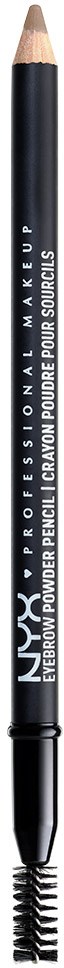 En svart eyeliner-penna med en spiralborste i slutet och vitt text på kroppen.