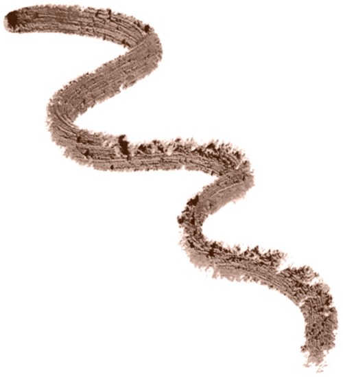 Brun spiral linje som ser ut som ett penseldrag på vit bakgrund.