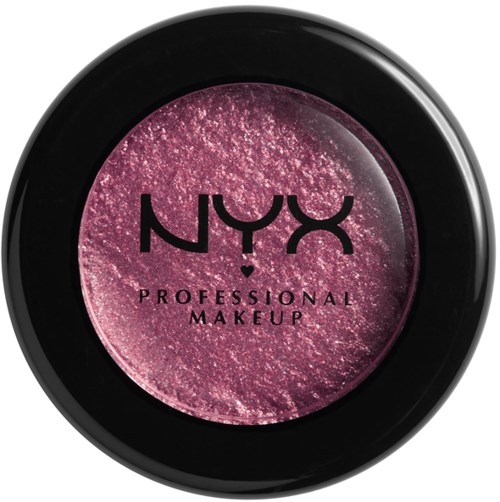 En rund makeuphölje med rosa glitter inuti och NYX Professional Makeup skrivet på den.