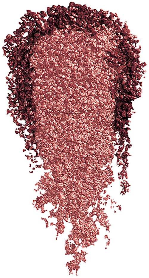 En silhuett av en person gjord av små rosa och röda prickar, formar ett flytande huvud och hår.