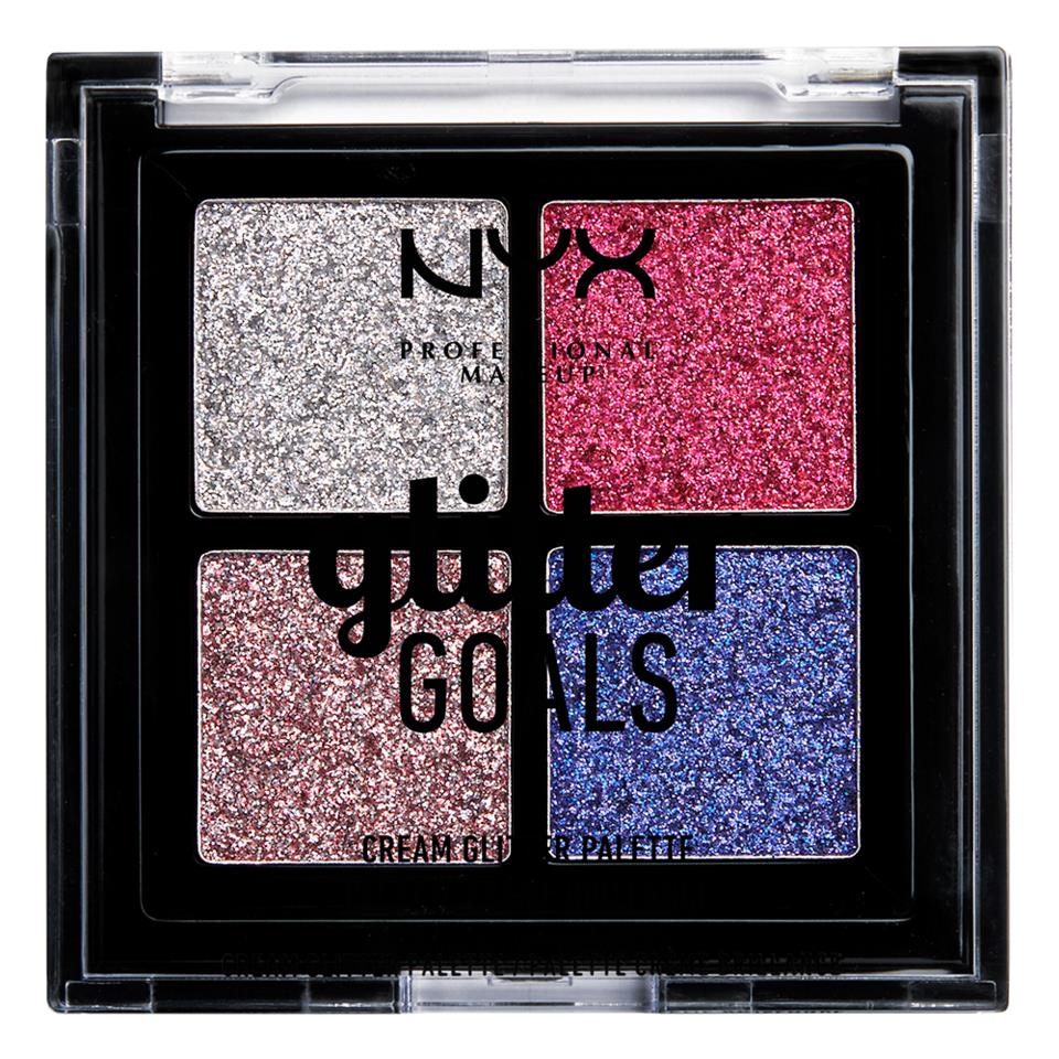 NYX Professional Makeup Glitter Goals Cream Quad Palette Love On Top