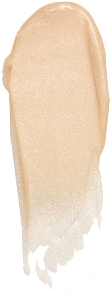 Eine beige Creme mit glatter, dicker Textur und leichtem Glanz sieht wie ein Hautpflege- oder Kosmetikprodukt aus.