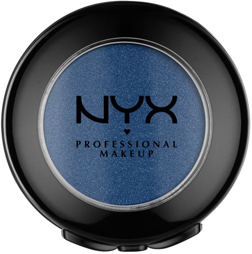 Blå ögonskugga i en rund behållare med NYX Professional Makeup-logotyp på.