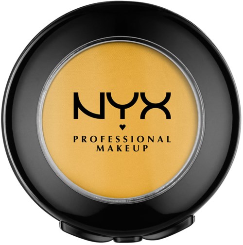 En gul makeupförpackning med svart lock, visar NYX Professional Makeup-loggan på toppen.