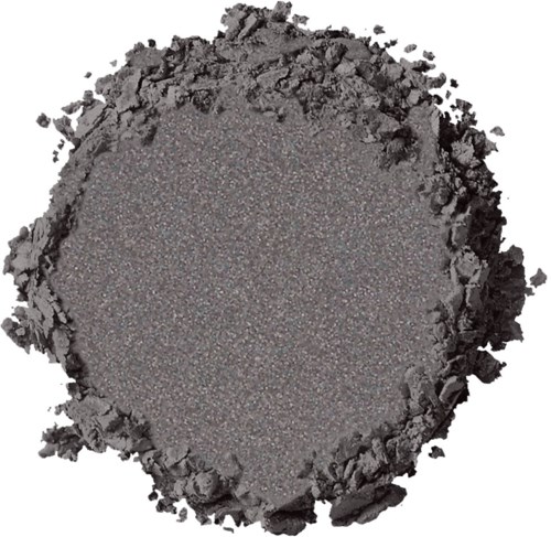 En rund, grå, krossad material med ett slätt centrum, möjligen makeup eller mineralpulver.