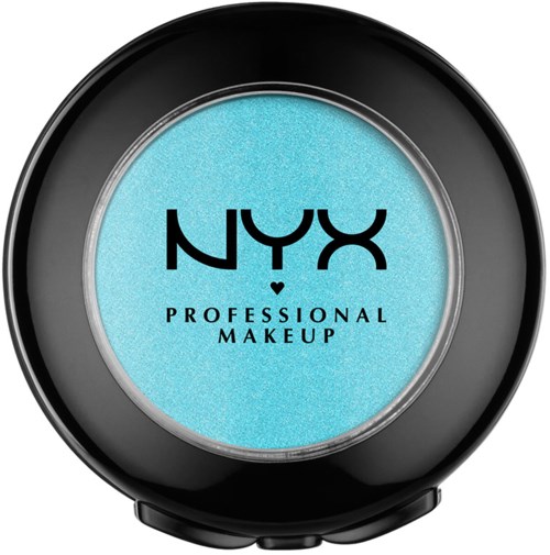 NYX Professional Makeup ögonskugga i en rund svart behållare med ljusblå färg inuti.
