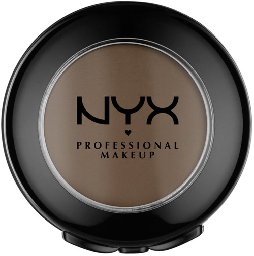 NYX Professional Makeup-kompakt med beige produkt i ett svart runt fodral.