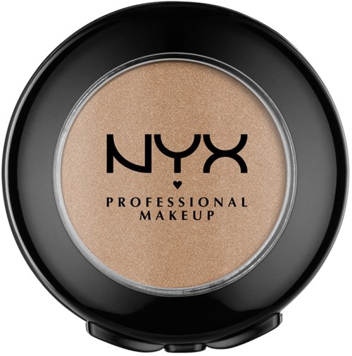 Rund kosmetikbehållare med ljusbeige puder och NYX Professional Makeup-logga på toppen.