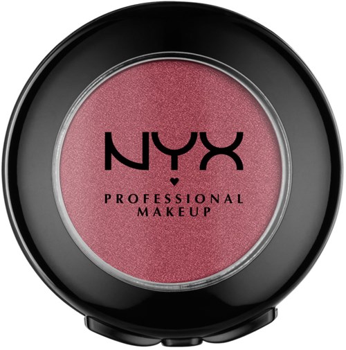 Rosa rouge i en rund svart behållare med NYX Professional Makeup-logga på.