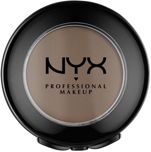 NYX professionell makeup kompakt med beige puder i och svart runt fall.