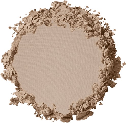 En cirkel av beige pulver eller makeup med en tom mitt.