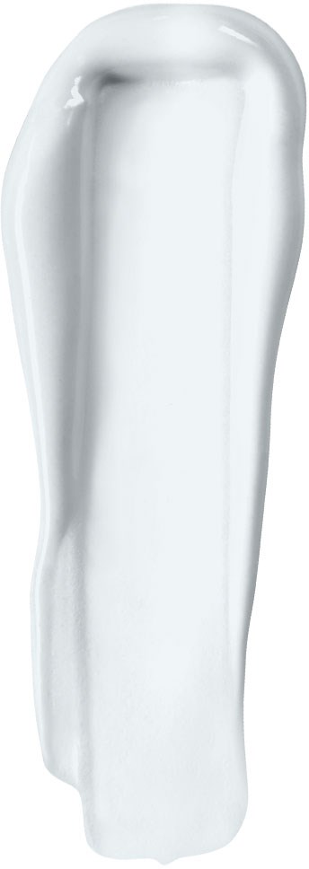 A shiny white zigzag-shaped object with a smooth, glossy surface. It appears to be a gel or lotion in a tube.