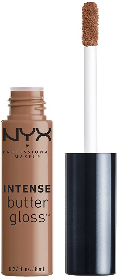 NYX Intense Butter Gloss med applikator och ljusbrun nyans.