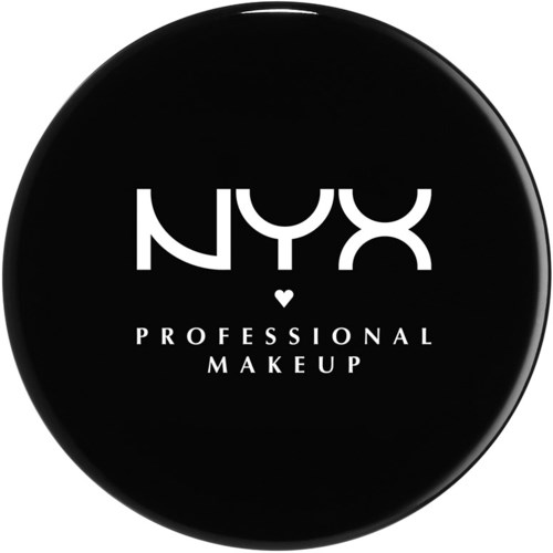 NYX-logotyp med orden "PROFESSIONAL MAKEUP" under, på en svart cirkulär bakgrund.