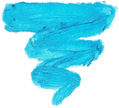 Blauer Farbstrich in Spiralform auf weißem Papier. Sie wirkt strukturiert und lebendig.