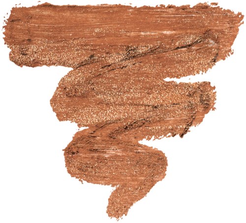 Ein brauner, strukturierter Make-up-Pinselstrich, der sich nach unten in einer Spirale windet.