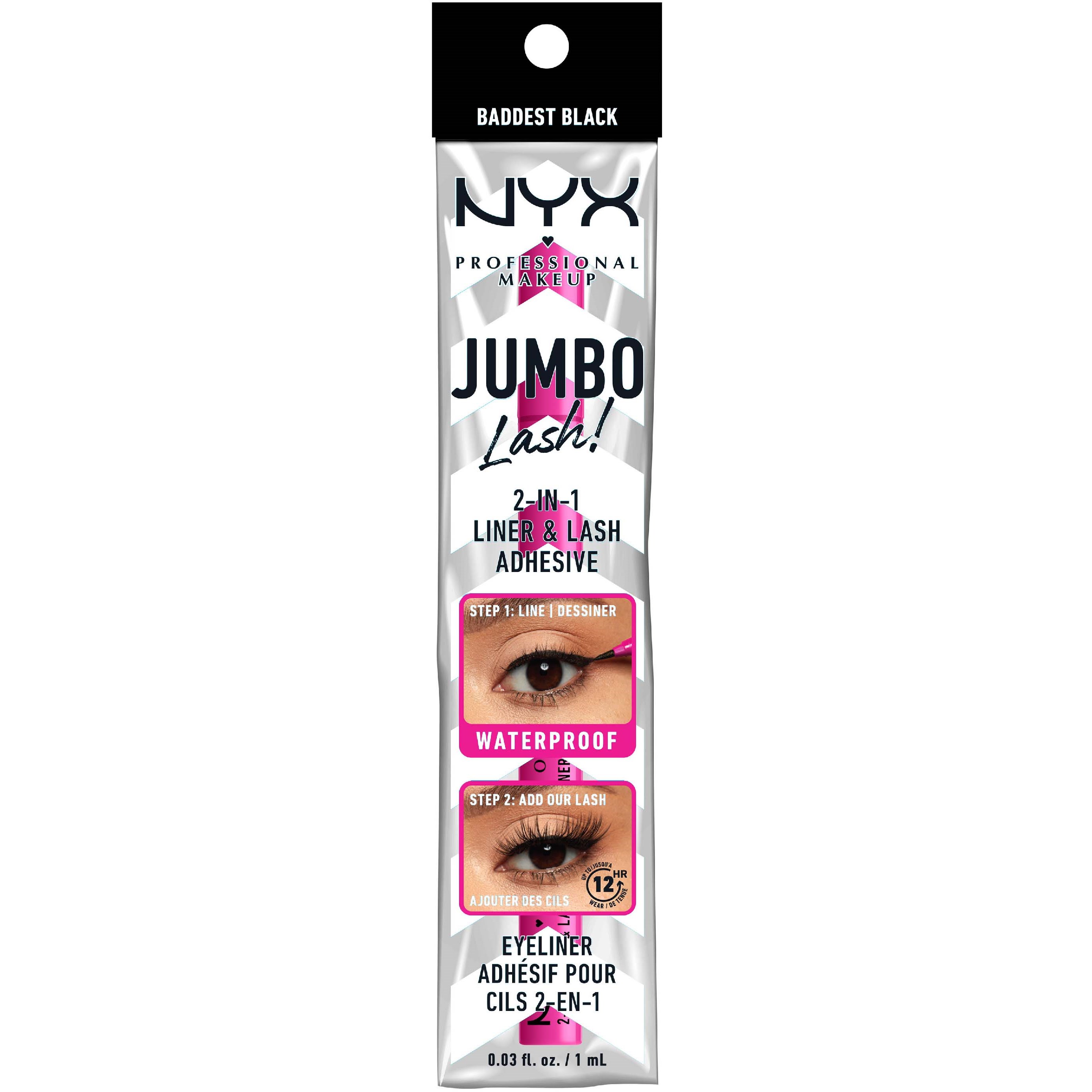 NYX PROFESSIONAL MAKEUP Jumbo Lash! 2-in-1 Liner & Lash Adhesive 01 Ba (obrázok 3)