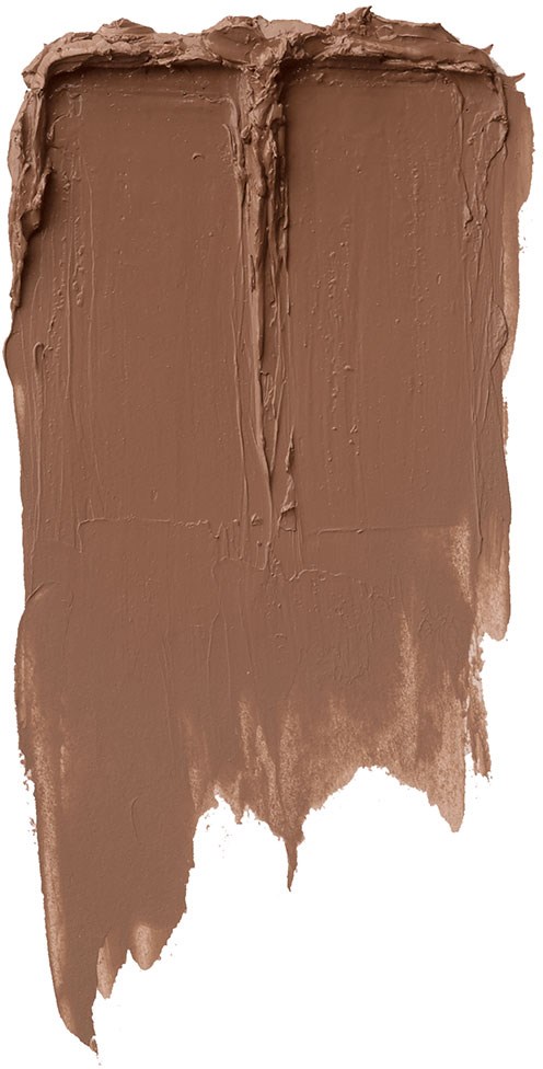 A swatch of brownish makeup or paint, with rough edges and some uneven strokes.