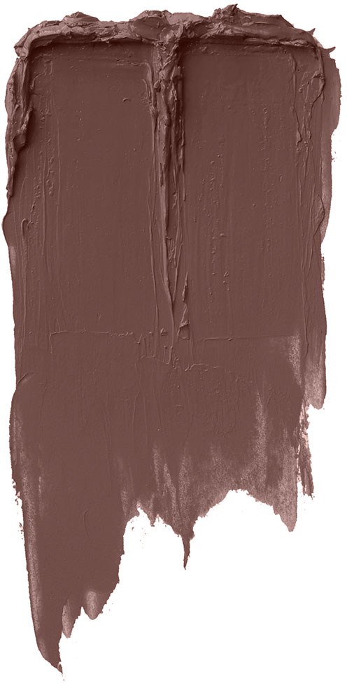 A large swatch of brown paint with rough edges and brush strokes visible at the top.