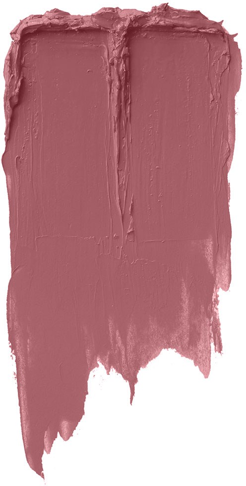 A smear of pinkish-brown paint on a white background. The edges are rough. The paint appears thick and textured.