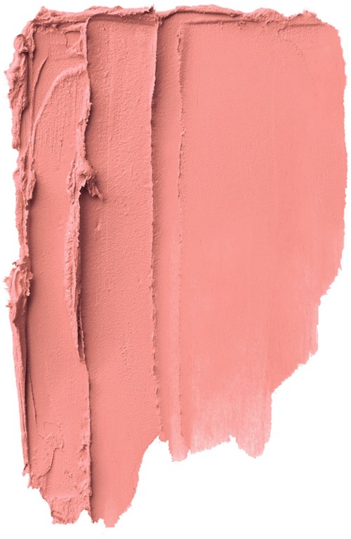 En kladd av rosa smink, vissa delar tjocka och texturerade, andra jämna och platta.