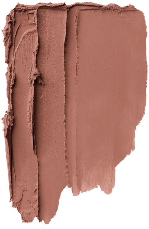 Ett beige-brunt makeup- eller kosmetikprodukter, spritt i texturerade linjer med ett slätt område.