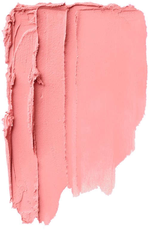 Pink makeupkräm smuddrad med ojämna kanter, några linjer och släta områden.