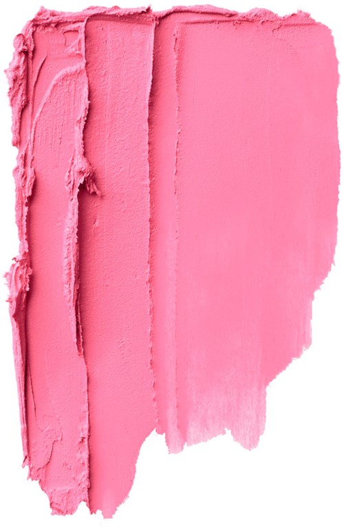 En fläck av rosa färg med texturerade, ojämna kanter och ett slätt område på höger sida.