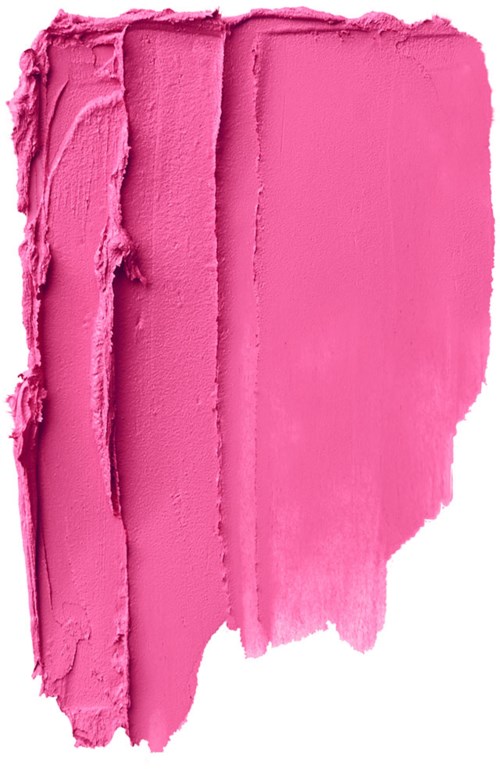 Ett ljust rosa läppstiftssmörj med texturerade kanter och slät mitt, visar variation i färgintensitet.