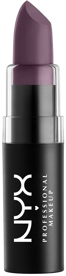 En lila läppstift i en svart och genomskinlig rör, från NYX professionell makeup.